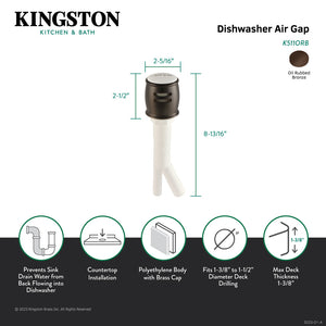 Heritage K511ORB Dishwasher Air Gap, Oil Rubbed Bronze