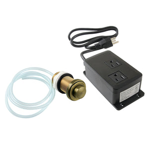 Trimscape KADK21AB Dual Outlet Garbage Disposal Air Switch Kit, Antique Brass