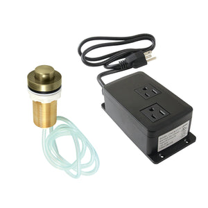 Gourmetier KAMDK21AB Dual Outlet Garbage Disposal Air Switch Kit, Antique Brass