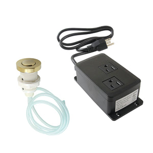 Gourmetier KAMDK312 Dual Outlet Garbage Disposal Air Switch Kit, Polished Brass