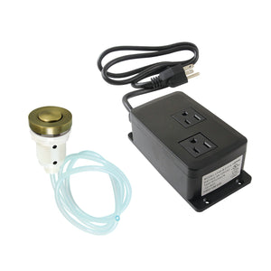 Gourmetier KAMDK31AB Dual Outlet Garbage Disposal Air Switch Kit, Antique Brass