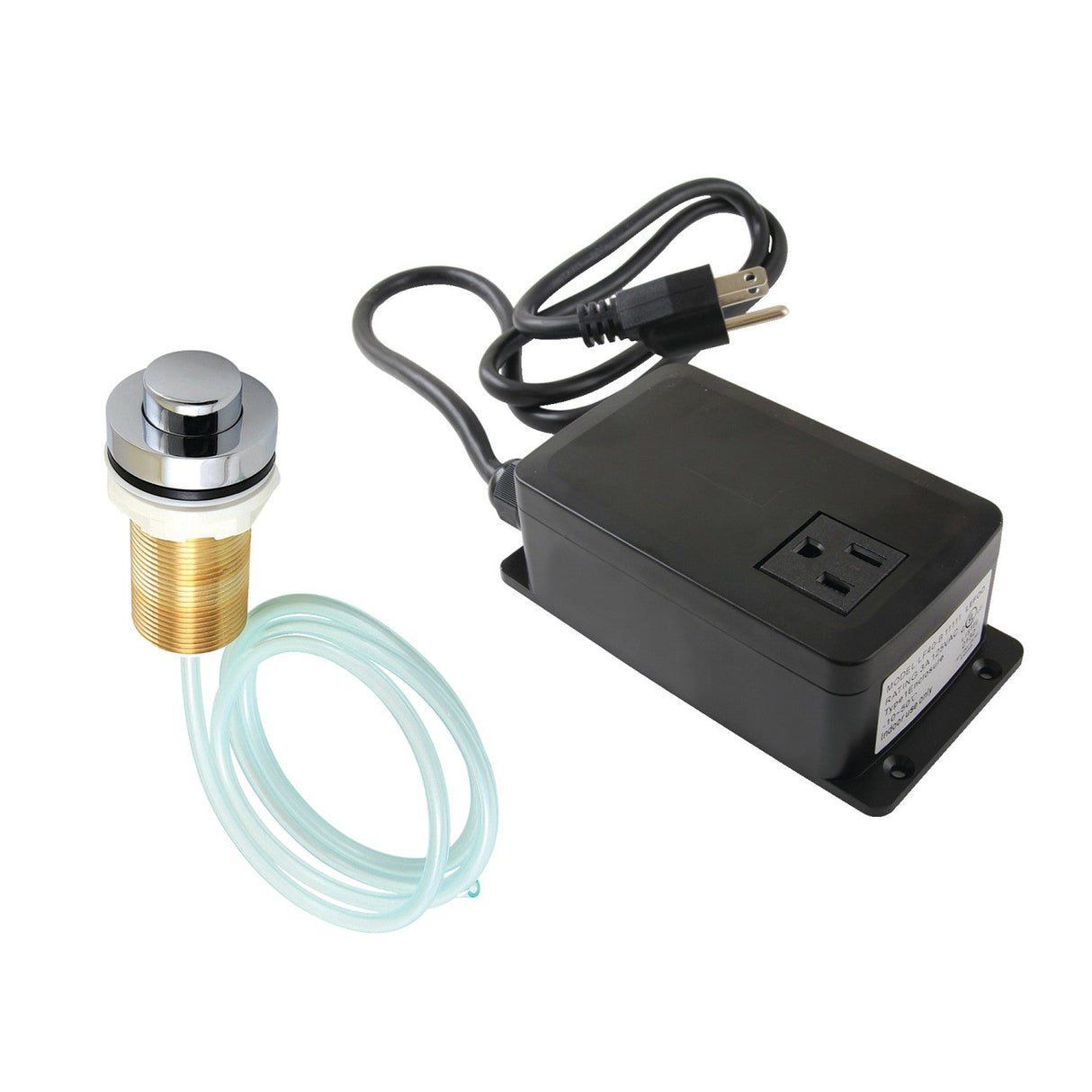 Gourmetier KAMSK211 Single Outlet Garbage Disposal Air Switch Kit, Polished Chrome