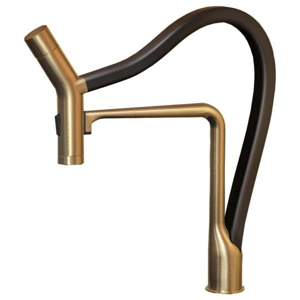 Hamat - KAPO-2000 BNS - Kanta Dual Function Hand Held Pull Off Kitchen Faucet in  Brushed Nickel and Silver Hose