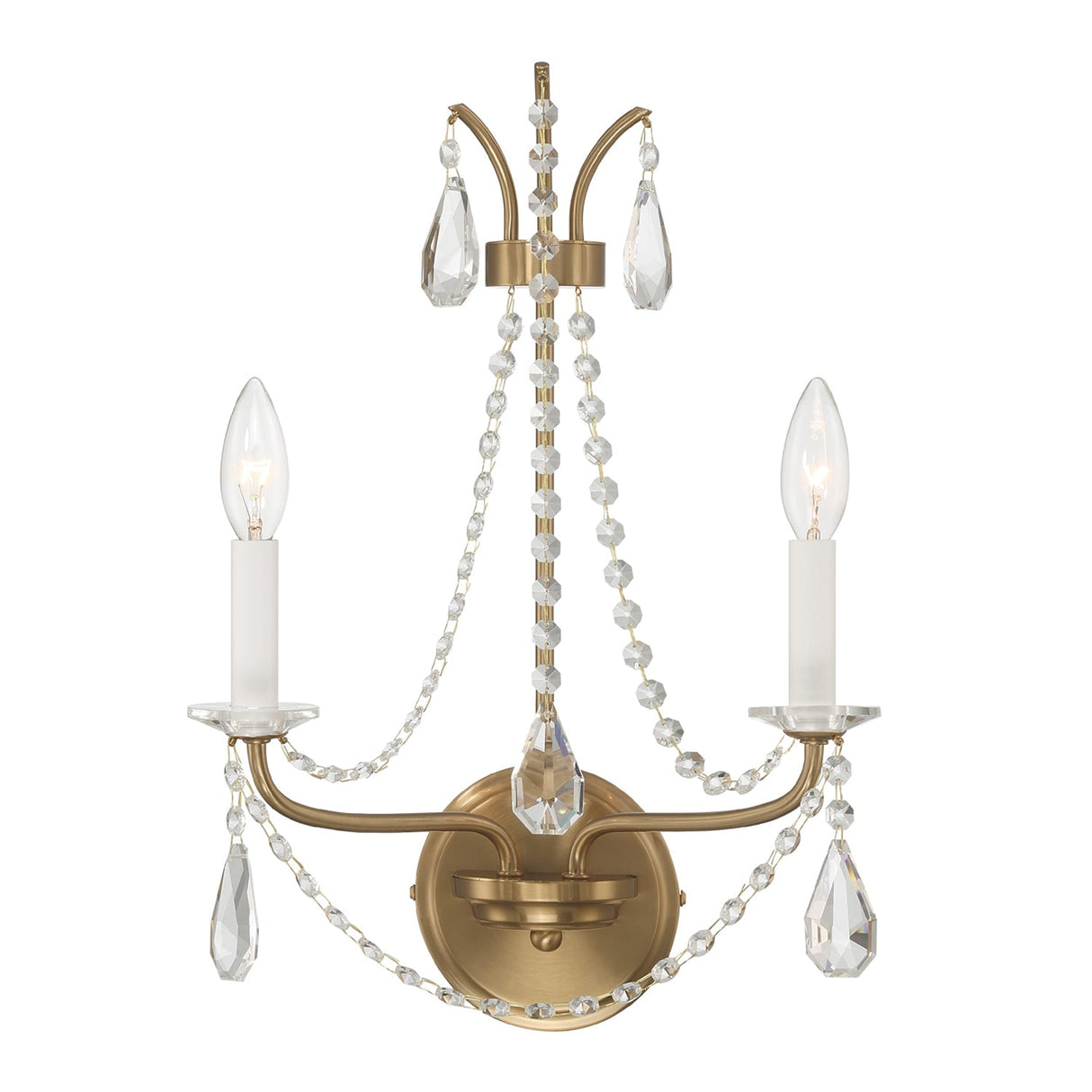 Karrington 2 Light Aged Brass Sconce KAR-90902-AG-CL-MWP