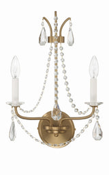 Karrington 2 Light Aged Brass Sconce KAR-90902-AG-CL-MWP