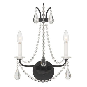 Karrington 2 Light Matte Black Sconce KAR-90902-MK-CL-MWP