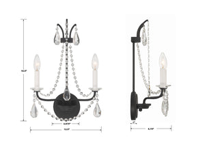 Karrington 2 Light Aged Brass Sconce KAR-90902-AG-CL-MWP