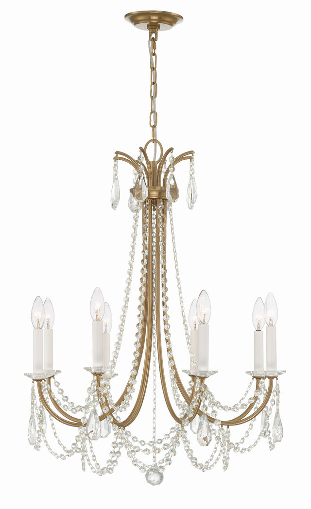 Karrington 8 Light Aged Brass Chandelier KAR-90908-AG-CL-MWP