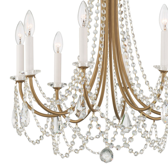 Karrington 8 Light Aged Brass Chandelier KAR-90908-AG-CL-MWP
