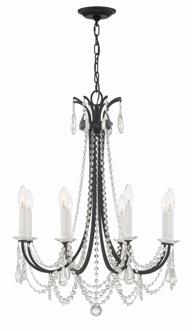 Karrington 8 Light Aged Brass Chandelier KAR-90908-AG-CL-MWP