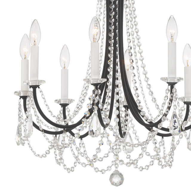 Karrington 8 Light Aged Brass Chandelier KAR-90908-AG-CL-MWP