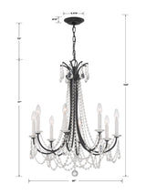 Karrington 8 Light Aged Brass Chandelier KAR-90908-AG-CL-MWP