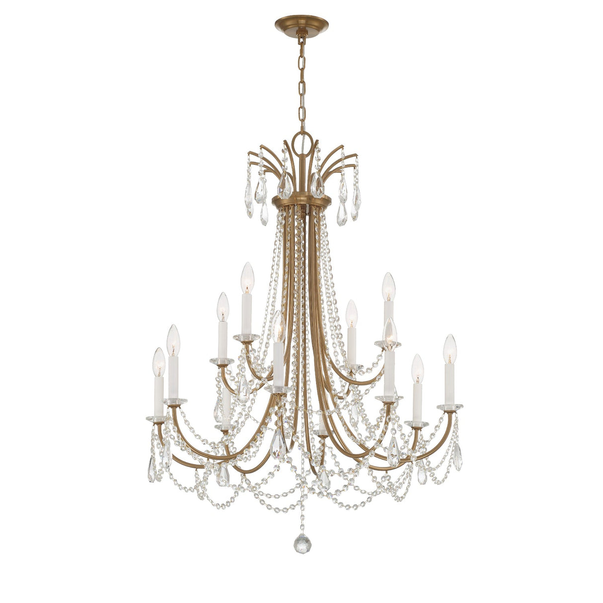 Karrington 12 Light Aged Brass Chandelier KAR-90912-AG-CL-MWP