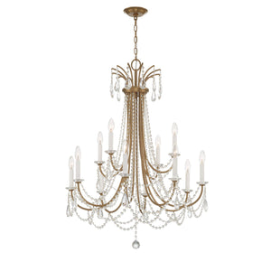 Karrington 12 Light Aged Brass Chandelier KAR-90912-AG-CL-MWP