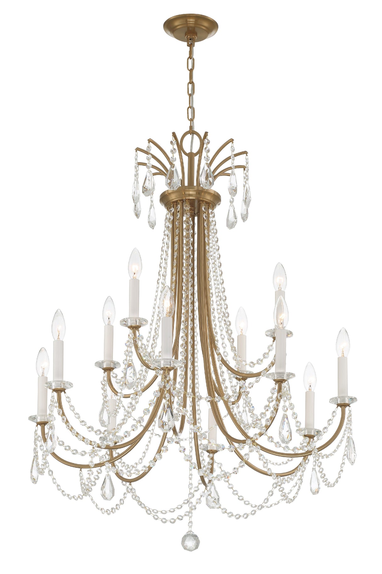 Karrington 12 Light Aged Brass Chandelier KAR-90912-AG-CL-MWP