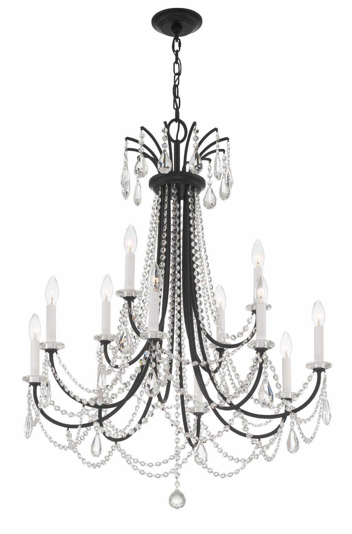 Karrington 12 Light Aged Brass Chandelier KAR-90912-AG-CL-MWP