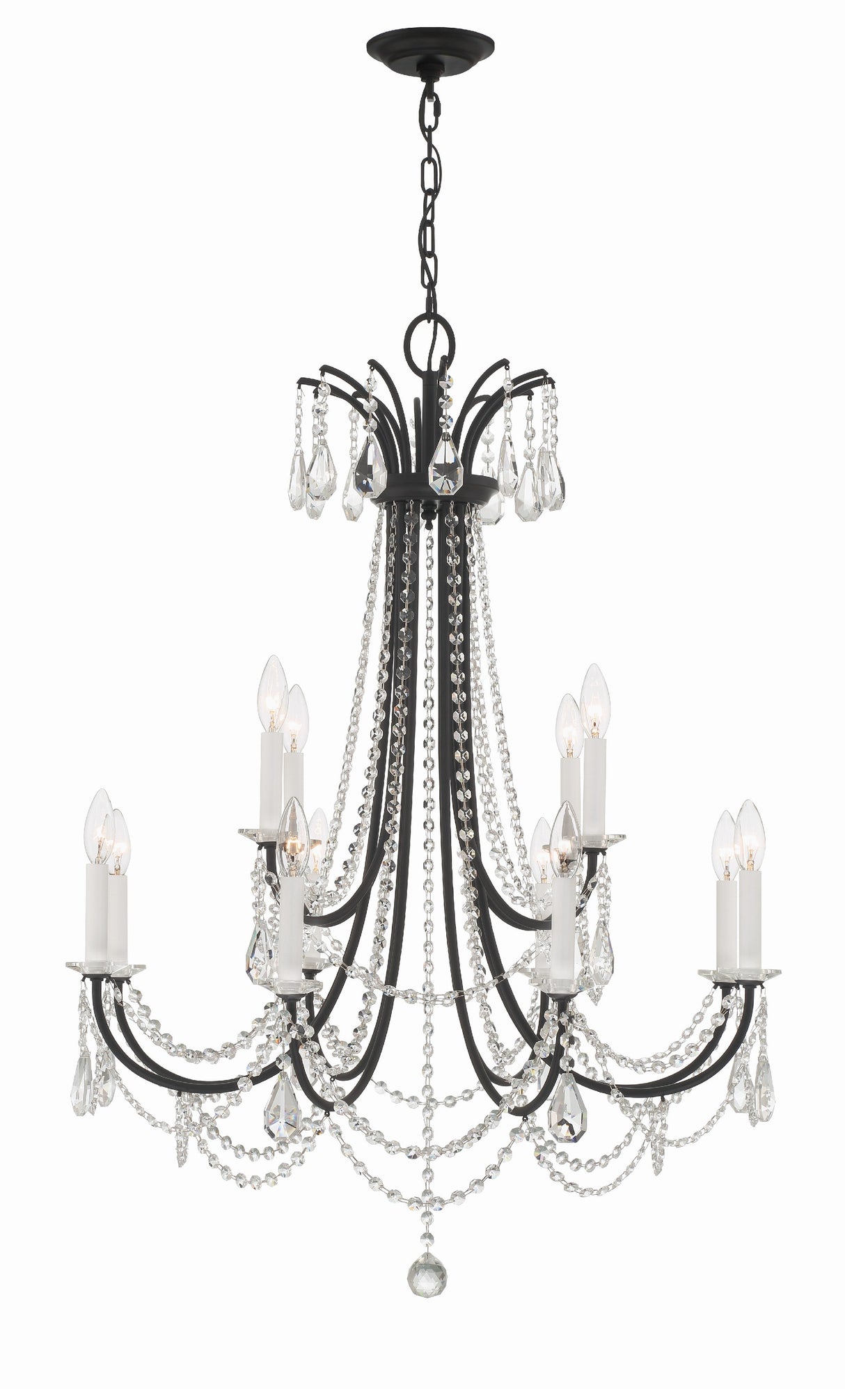 Karrington 12 Light Aged Brass Chandelier KAR-90912-AG-CL-MWP