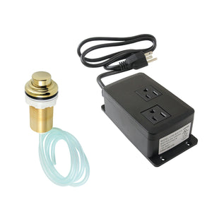 Gourmetier KATDK212 Dual Outlet Garbage Disposal Air Switch Kit, Polished Brass
