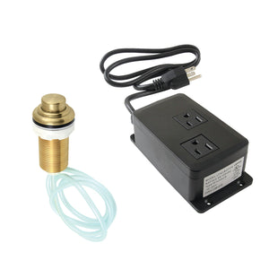 Gourmetier KATDK217 Dual Outlet Garbage Disposal Air Switch Kit, Brushed Brass