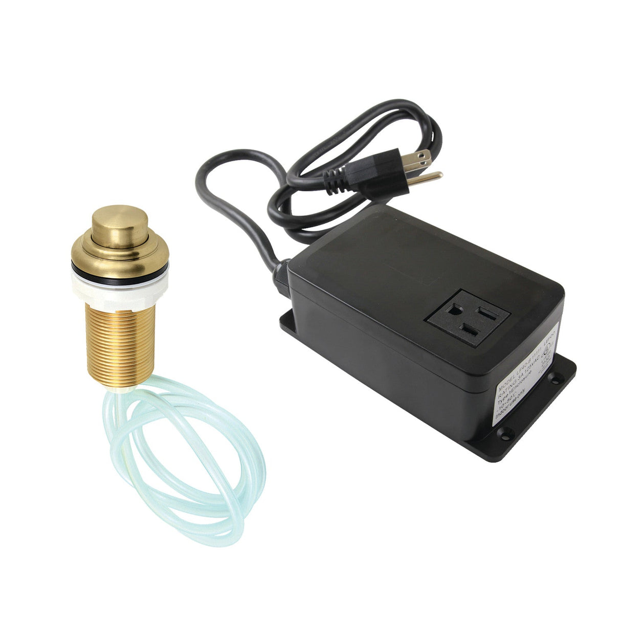 Gourmetier KATSK217 Single Outlet Garbage Disposal Air Switch Kit, Brushed Brass