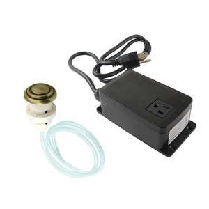 Gourmetier KATSK31AB Single Outlet Garbage Disposal Air Switch Kit, Antique Brass
