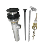 Trimscape KB1000MB Brass Pop-Up Bathroom Sink Drain with Overflow, 22 Gauge, Matte Black