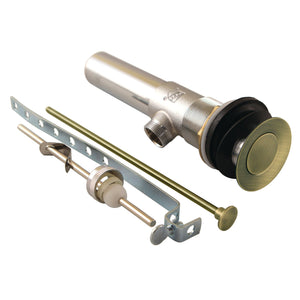Trimscape KB1003 Brass Pop-Up Bathroom Sink Drain with Overflow, 22 Gauge, Antique Brass