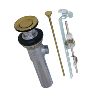Trimscape KB1007SB Brass Pop-Up Bathroom Sink Drain with Overflow, 22 Gauge, Brushed Brass