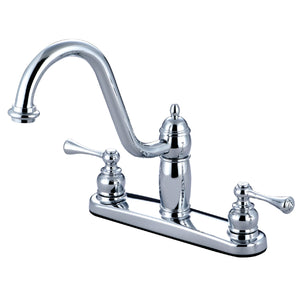 Heritage KB1111BLLS Two-Handle 3-Hole Deck Mount 8" Centerset Kitchen Faucet, Polished Chrome