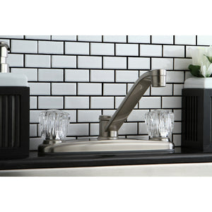 Americana KB111SN Two-Handle 2-Hole Deck Mount 8" Centerset Kitchen Faucet, Brushed Nickel