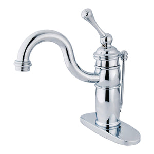 Victorian KB1401BL Single-Handle 1-Hole Deck Mount Bathroom Faucet with Plastic Pop-Up, Polished Chrome