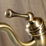 Victorian KB1403BL Single-Handle 1-Hole Deck Mount Bathroom Faucet with Plastic Pop-Up, Antique Brass