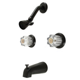 Americana KB141MB Two-Handle 4-Hole Wall Mount Tub and Shower Faucet, Matte Black