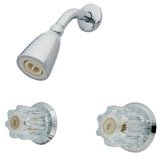 Americana KB141SO Two-Handle 3-Hole Wall Mount Shower Faucet, Polished Chrome