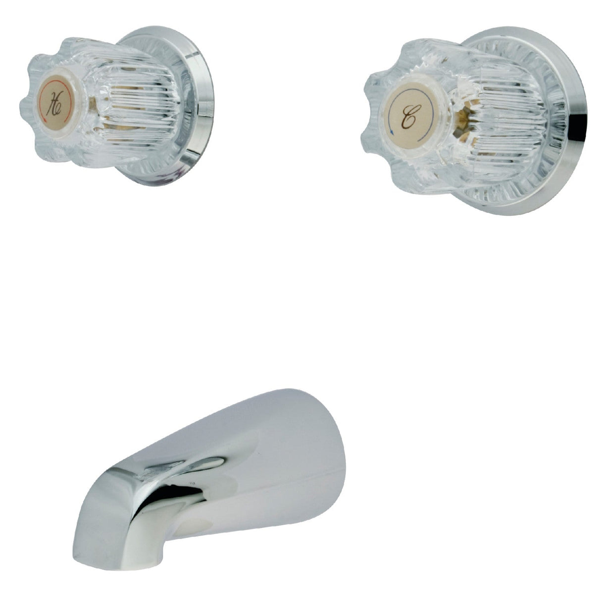 Americana KB141TO Two-Handle 3-Hole Wall Mount Tub and Shower Faucet Tub Only, Polished Chrome