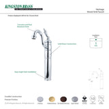 Heritage KB1425AL Single-Handle 1-Hole Deck Mount Vessel Faucet, Oil Rubbed Bronze