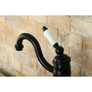 Heritage KB1425PL Single-Handle 1-Hole Deck Mount Vessel Faucet, Oil Rubbed Bronze