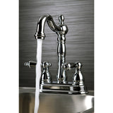 Heritage KB1491AL Two-Handle 2-Hole Deck Mount Bar Faucet, Polished Chrome