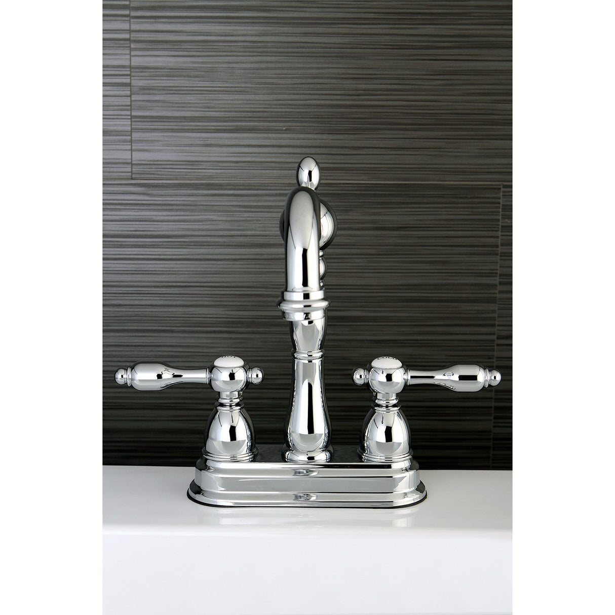 Tudor KB1491TAL Two-Handle 2-Hole Deck Mount Bar Faucet, Polished Chrome