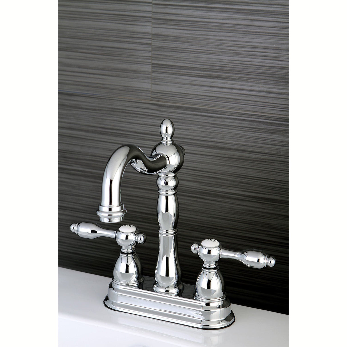 Tudor KB1491TAL Two-Handle 2-Hole Deck Mount Bar Faucet, Polished Chrome