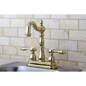 Tudor KB1492TAL Two-Handle 2-Hole Deck Mount Bar Faucet, Polished Brass
