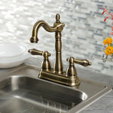 Heritage KB1493AL Two-Handle 2-Hole Deck Mount Bar Faucet, Antique Brass