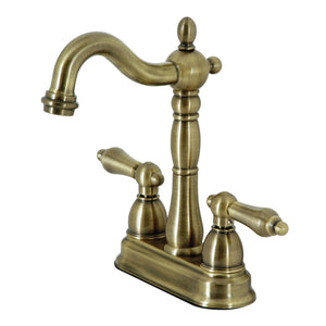 Heritage KB1493AL Two-Handle 2-Hole Deck Mount Bar Faucet, Antique Brass