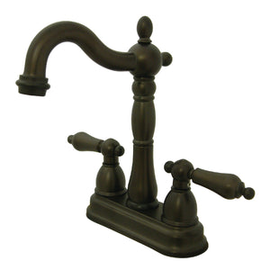 Heritage KB1495AL Two-Handle 2-Hole Deck Mount Bar Faucet, Oil Rubbed Bronze