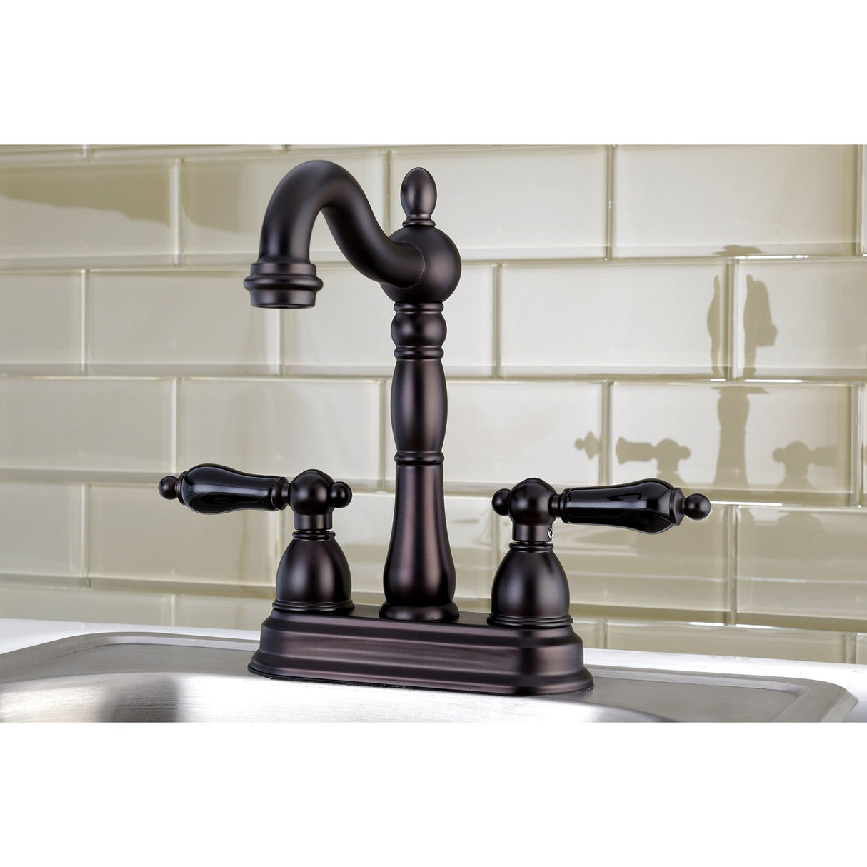 Duchess KB1495PKL Two-Handle 2-Hole Deck Mount Bar Faucet, Oil Rubbed Bronze