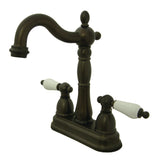 Heritage KB1495PL Two-Handle 2-Hole Deck Mount Bar Faucet, Oil Rubbed Bronze