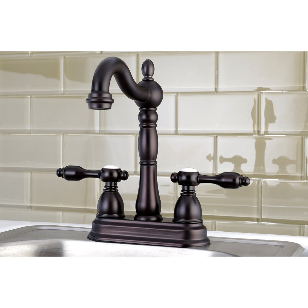 Tudor KB1495TAL Two-Handle 2-Hole Deck Mount Bar Faucet, Oil Rubbed Bronze