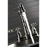 Heritage KB1496AL Two-Handle 2-Hole Deck Mount Bar Faucet, Polished Nickel
