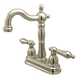 Heritage KB1496AL Two-Handle 2-Hole Deck Mount Bar Faucet, Polished Nickel