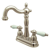 Heritage KB1496PL Two-Handle 2-Hole Deck Mount Bar Faucet, Polished Nickel